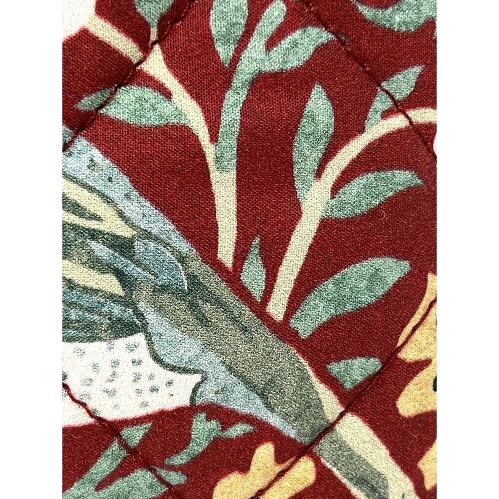 William Morris Strawberry Thief Red King Quilted Pillow Shams Set Pair Of 2 - Picture 2 of 11